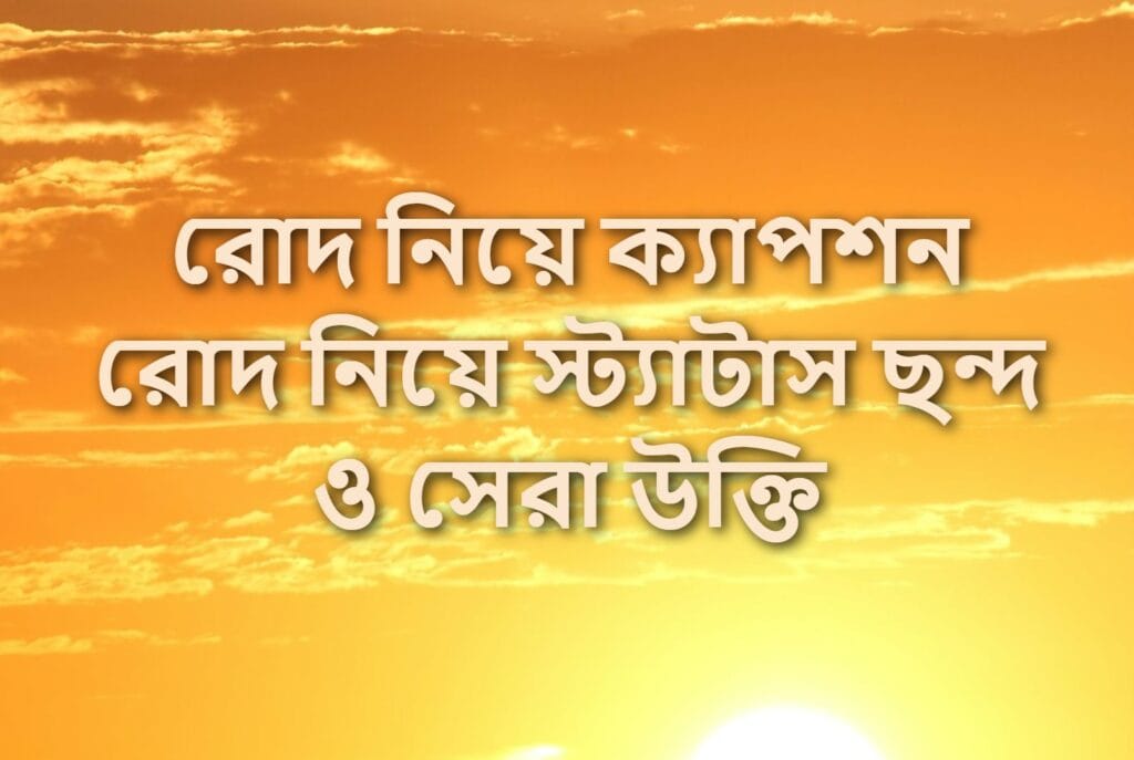 রোদ নিয়ে ক্যাপশন রোদ নিয়ে স্ট্যাটাস ছন্দ ও সেরা উক্তি